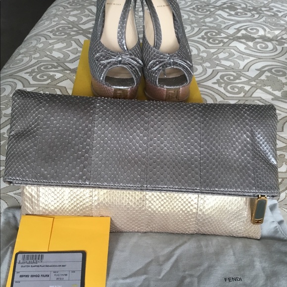 Authentic Fendi Snakeskin 2-tone Peep-toe Sandal. $PRICE DROP⬇️ - Picture 6 of 6